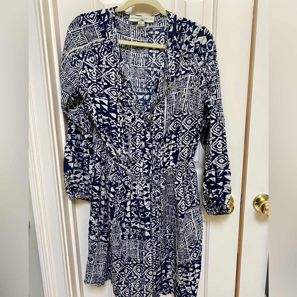 Anthropologie Lili Wang for Lili’s Closet Size LARGE Navy Cream